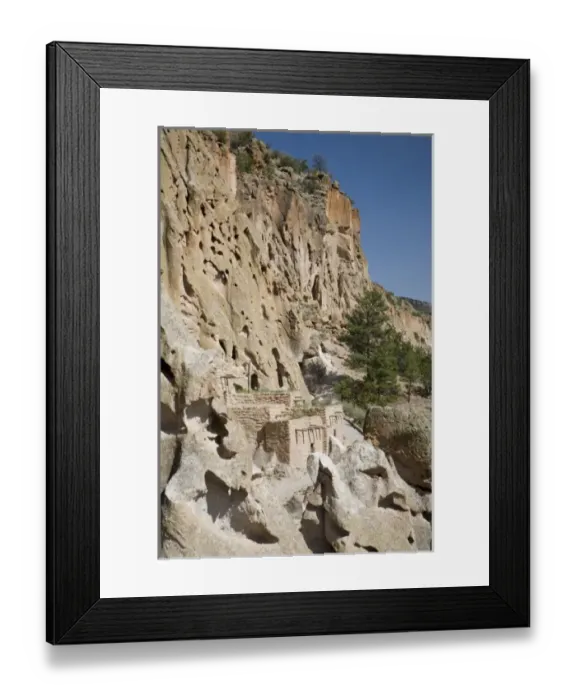Framed Print : NM, New Mexico, Bandelier National Monument, in Frijoles Canyon, home of Ancestral Pueblo people Framed Print : NM, New Mexico, Bandelier National Monument, in Frijoles Canyon, home of Ancestral Pueblo people