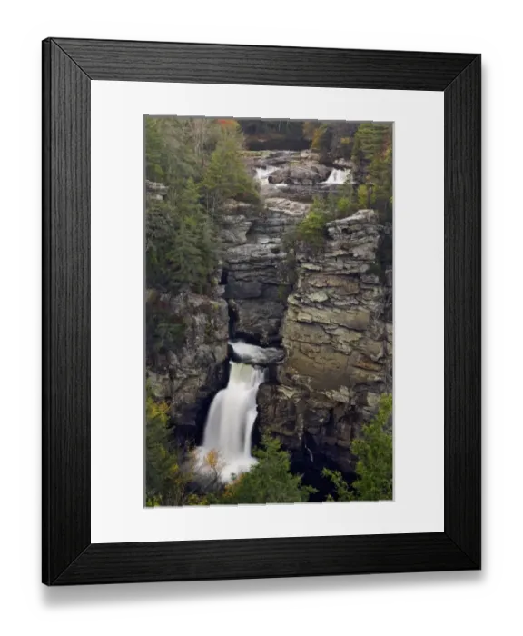 Framed Print : Linville Falls, Linville Gorge often called the Grand Canyon of North Carolina, Pisgah