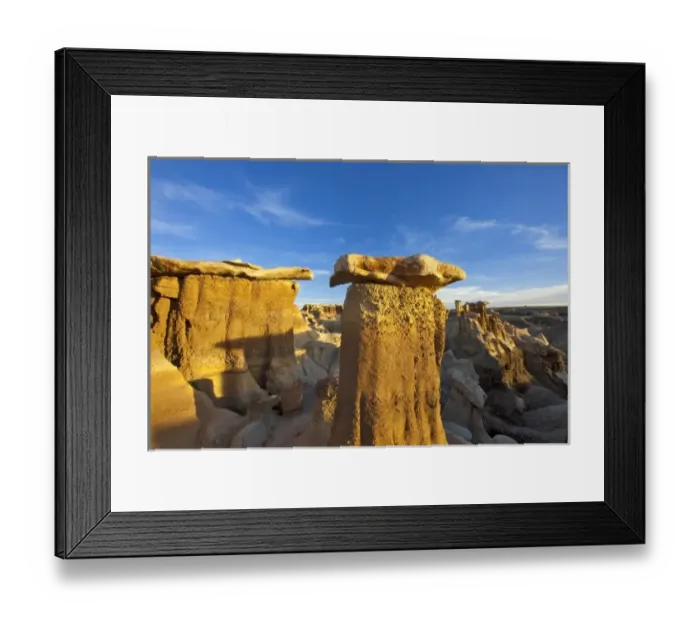Framed Print : Badlands formations in the Bisti Wilderness in San Juan County, New Mexico, USA Framed Print : Badlands formations in the Bisti Wilderness in San Juan County, New Mexico, USA