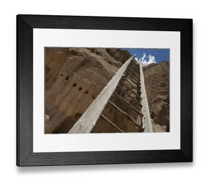 Framed Print : Santa Clara Pueblo, New Mexico, United States. Puye Cliff dwellings. Site of ancient