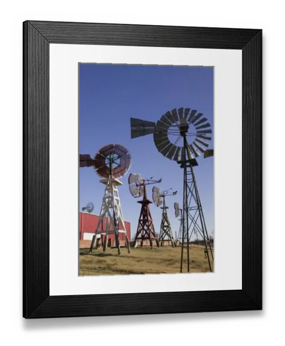 Framed Print : USA, TEXAS, Lubbock: American Wind Power Center Historic Windmills Framed Print : USA, TEXAS, Lubbock: American Wind Power Center Historic Windmills