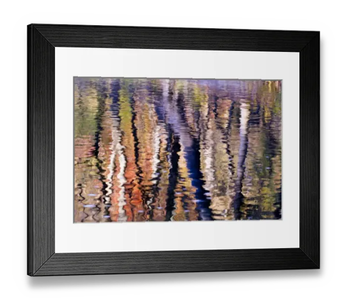 Framed Print : USA, Pennsylvania, Philadelphia. Autumn tree reflections on Pennypack Creek