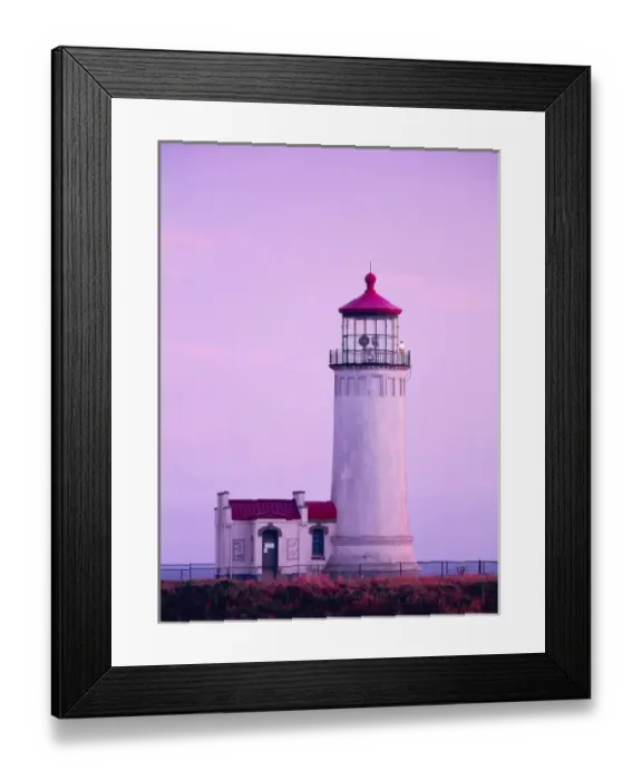 Framed Print : USA, Washington, Ilwaco. North Head Lighthouse, completed 1898, overlooks the Pacific