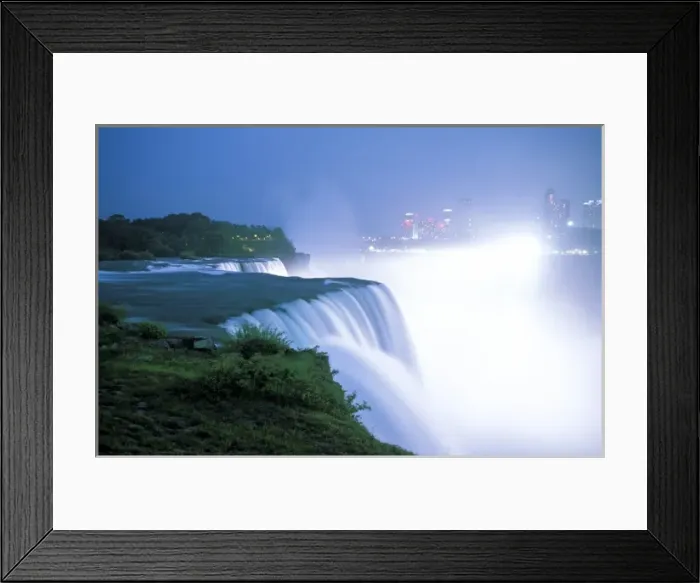 Framed Print : USA, New York, Niagra Falls. American Falls in evening light Framed Print : USA, New York, Niagra Falls. American Falls in evening light