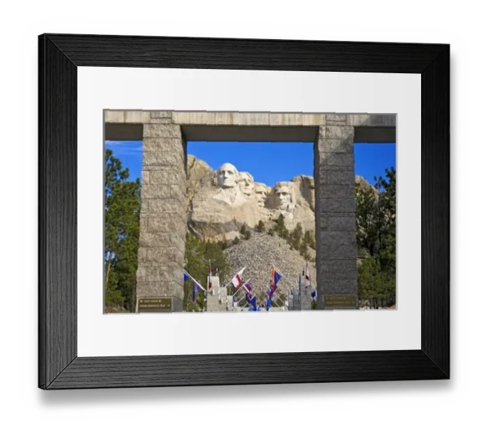 Framed Print : USA, South Dakota. Overview of Mount Rushmore National Memorial in daytime framed Framed Print : USA, South Dakota. Overview of Mount Rushmore National Memorial in daytime framed