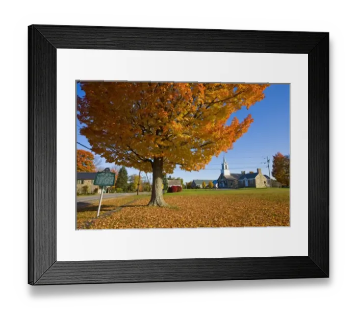Framed Print : Fall foliage in downtown Chesterfield, New Hampshire