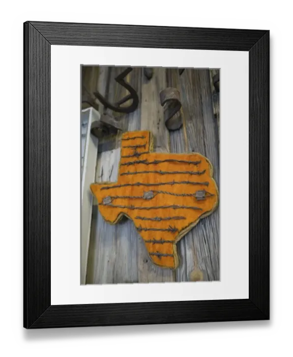Framed Print : USA, TEXAS, Pecos: West of the Pecos Museum Display of Barbed Wire