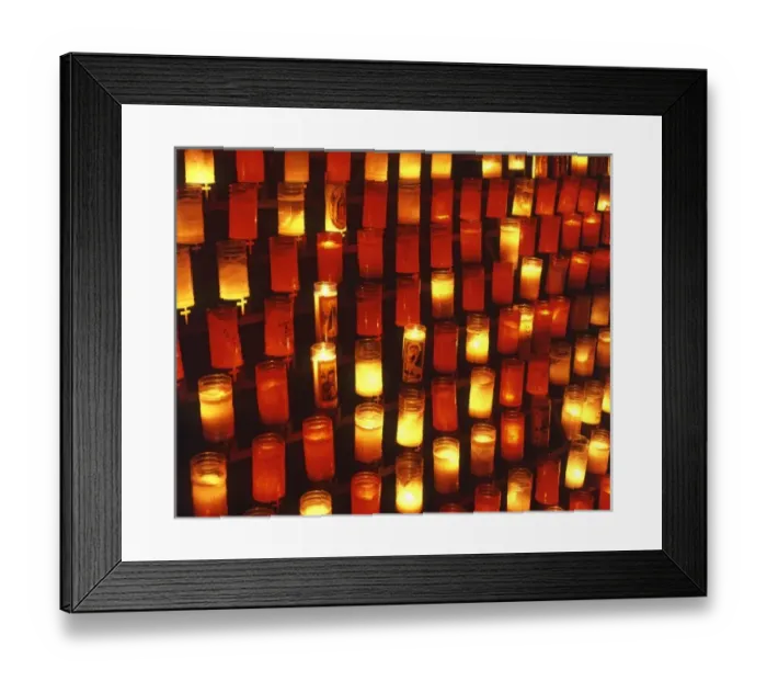 Framed Print : USA, Oregon. Wall of prayer candles Framed Print : USA, Oregon. Wall of prayer candles