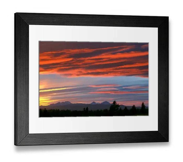 Framed Print : USA, Oregon, Bend. Brilliant colors compete with subtle ones over the Cascades Range