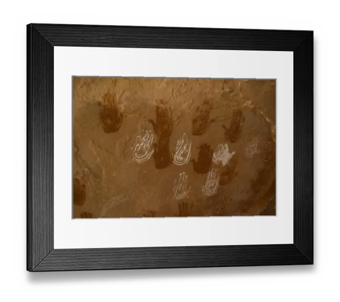 Framed Print : USA, Utah, Canyonlands NP. Ancient pictographs of hands. Needles District Peekaboo Trail