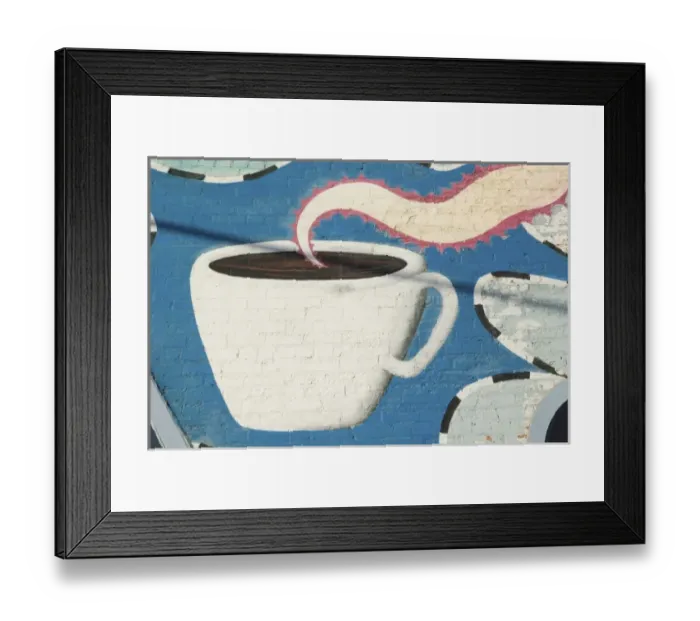 Framed Print : USA, TEXAS, Dallas: Deep Ellum Entertainment District Coffee Cup Mural