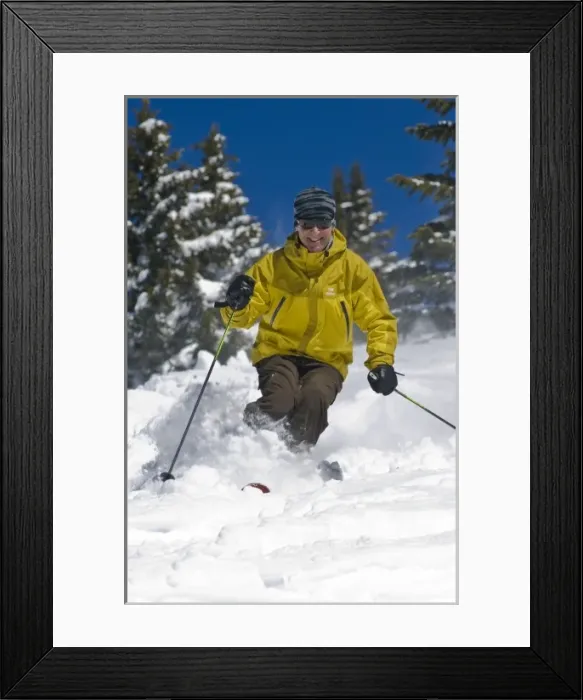 Framed Print : Man skiing, Santa Fe Ski Area, New Mexico, USA. (MR)