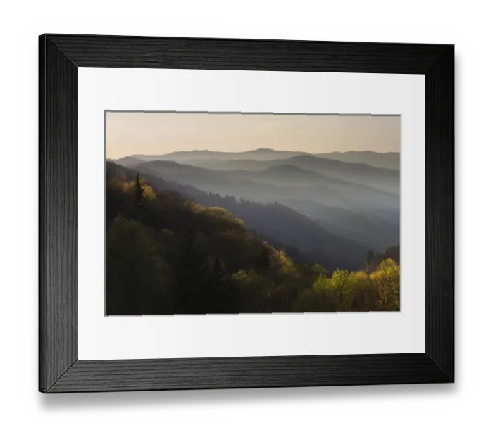 Framed Print : Oconaluftee Valley at sunrise, Great Smoky Mountains National Park, North Carolina