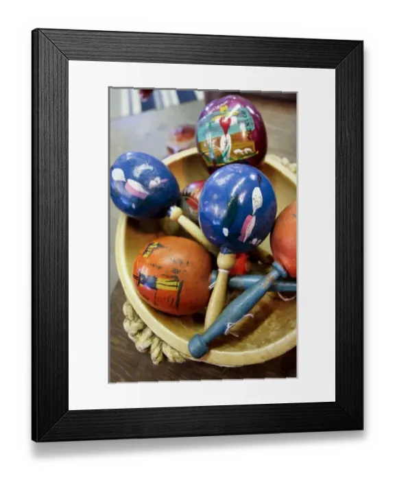 Framed Print : Santa Fe, New Mexico, USA. Vintage Mexican maracas Framed Print : Santa Fe, New Mexico, USA. Vintage Mexican maracas