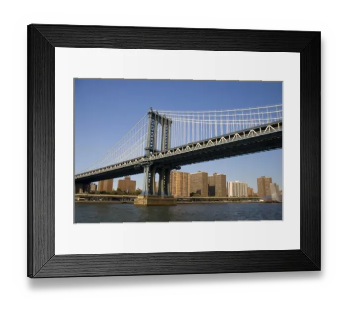 Framed Print : The Manhattan Bridge spanning the East River in New York City, New York, USA