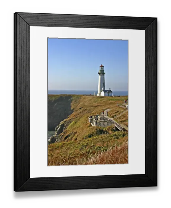 Framed Print : People on viewing Platform at Yaquina Head Lighthouse at Newport Oregon Framed Print : People on viewing Platform at Yaquina Head Lighthouse at Newport Oregon