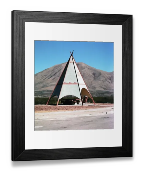Framed Print : U. S. A. Texas, Big Bend. Shelter shaped as a teepee on a rest area off Interstate Framed Print : U. S. A. Texas, Big Bend. Shelter shaped as a teepee on a rest area off Interstate