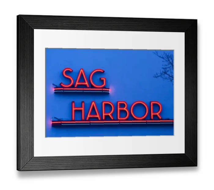 Framed Print : USA, New York, Sag Harbor. Main Street, neon sign of the Sag Harbor theater Framed Print : USA, New York, Sag Harbor. Main Street, neon sign of the Sag Harbor theater