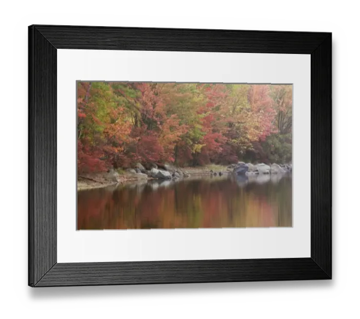Framed Print : Harriman State Park, New York, USA Reflections of the autumn shoreline