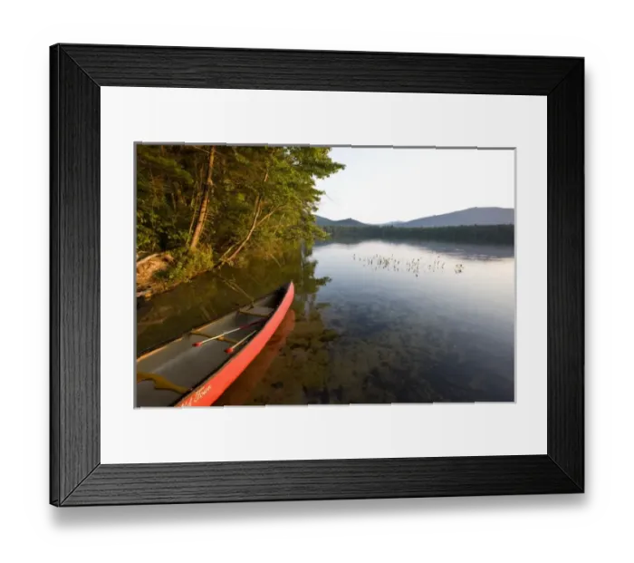 Framed Print : A canoe on the shore of White Lake at White Lake State Park in Tamworth, New Hampshire Framed Print : A canoe on the shore of White Lake at White Lake State Park in Tamworth, New Hampshire