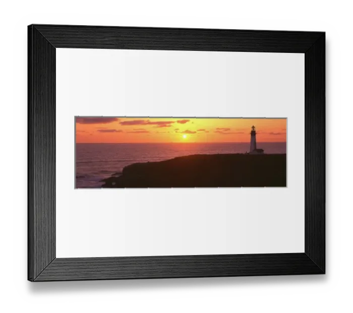 Framed Print : USA, Oregon, Lincoln County. Yaquina Head Lighthouse at sunset