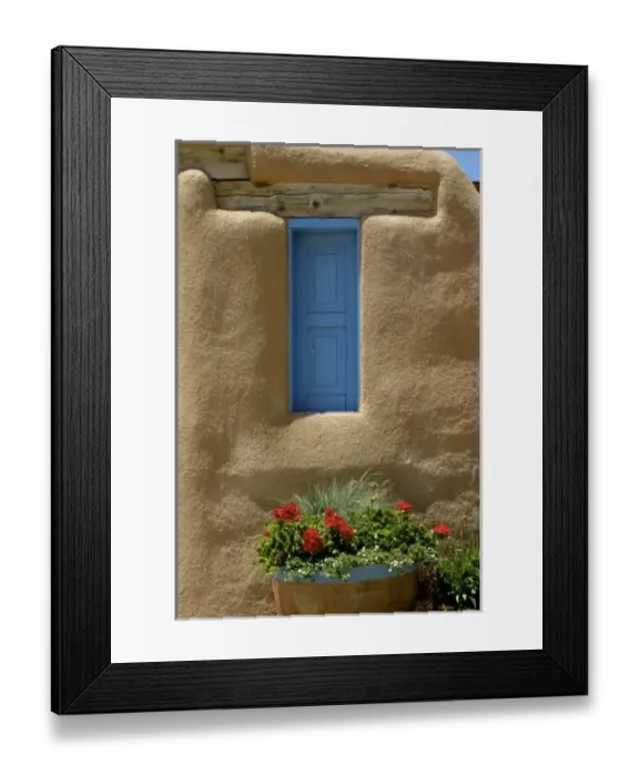 Framed Print : Taos, New Mexico, United States. Typical New Mexico adobe architecture Framed Print : Taos, New Mexico, United States. Typical New Mexico adobe architecture