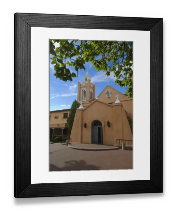 Framed Print : New Mexico, Albuquerque. Historic San Felipe de Neri Church Old Town Albuquerque, New Mexico