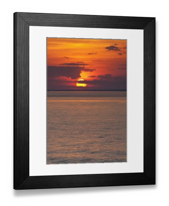 Framed Print : USA, New York, Southold. Sunset over Long Island Sound, as seen from Orient Point