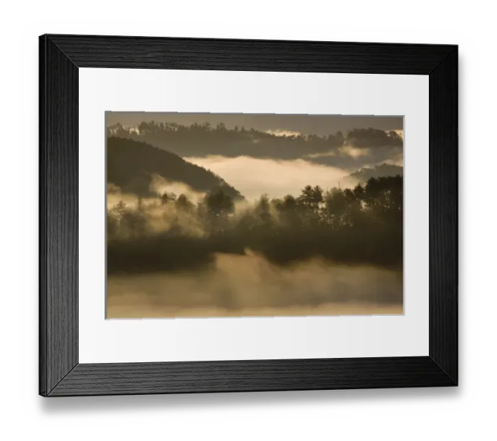 Framed Print : USA, North America, North Carolina, Great Smoky Mountain NP. Fog settled in the mountains