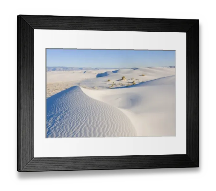 Framed Print : Dynamic landscape of 275 square miles of glistening white gypsum sand dunes in Framed Print : Dynamic landscape of 275 square miles of glistening white gypsum sand dunes in