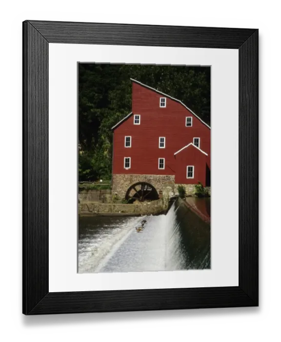 Framed Print : New Jersey: The Old Red Mill on South Branch of the raritan River, June Framed Print : New Jersey: The Old Red Mill on South Branch of the raritan River, June