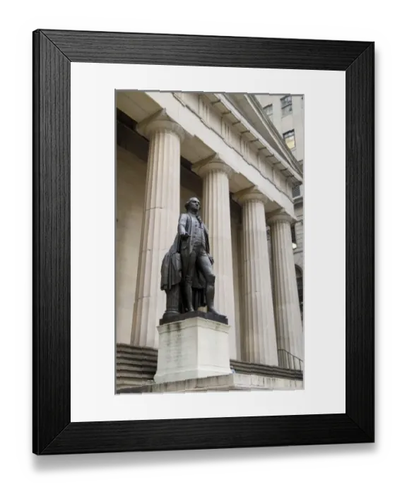 Framed Print : Front of famous George Washington statue at Federal Hall in New York City Wall Street Framed Print : Front of famous George Washington statue at Federal Hall in New York City Wall Street