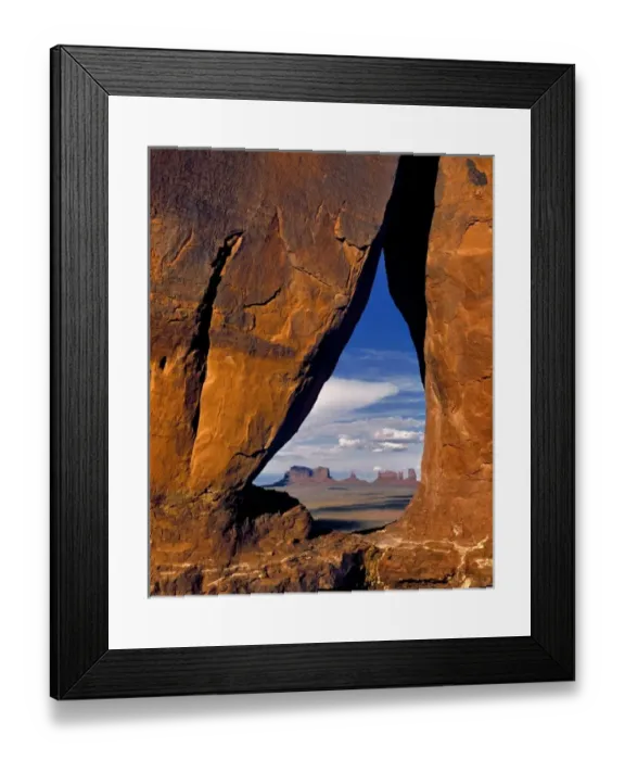 Framed Print : USA, Utah, Monument Valley. Keyhole Arch gives a view to the majestic, free-standing Framed Print : USA, Utah, Monument Valley. Keyhole Arch gives a view to the majestic, free-standing