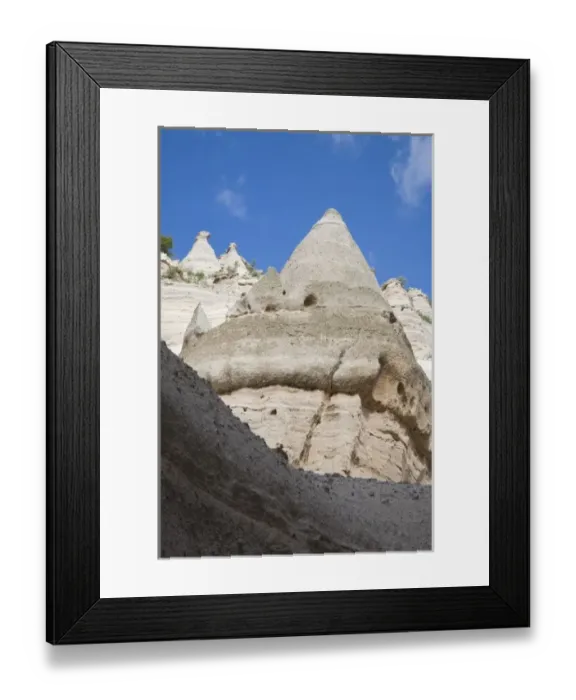 Framed Print : NM, New Mexico, Kasha-Katuwe Tent Rocks National Monument, cone shaped tent rock formations