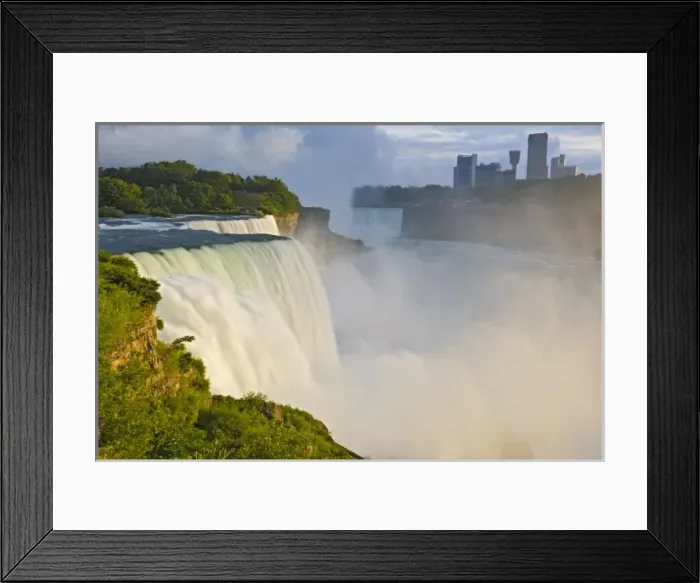 Framed Print : USA, New York, Niagara Falls. View of American Falls in foreground, Goat Island