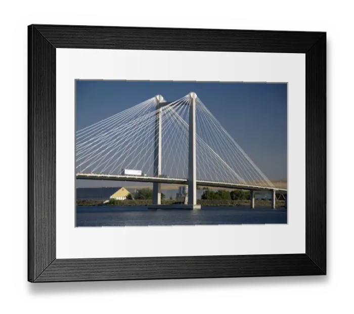 Framed Print : The Ed Hendler Bridge spans the Columbia River between Pasco and Kennewick in southeastern Framed Print : The Ed Hendler Bridge spans the Columbia River between Pasco and Kennewick in southeastern