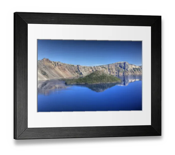 Framed Print : OR, Crater Lake National Park, Crater Lake and Wizard Island Framed Print : OR, Crater Lake National Park, Crater Lake and Wizard Island