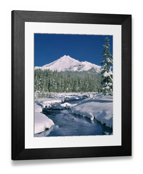 Framed Print : USA, Oregon, Broken Top. Soda Creek is the watershed for Broken Top, Cascades Range, Oregon
