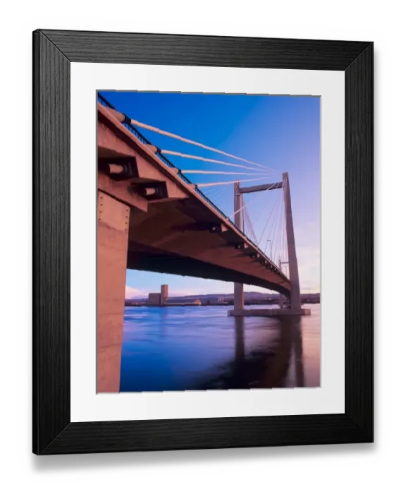 Framed Print : USA, Washington State. Columbia River is spanned by the 2503ft cable-stayed Pasco-Kennewick Bridge Framed Print : USA, Washington State. Columbia River is spanned by the 2503ft cable-stayed Pasco-Kennewick Bridge