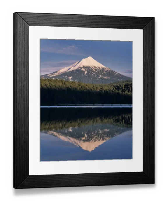 Framed Print : USA, Oregon, Mt McLoughlin. Sunrise illumines Mt McLoughlin in Willow Lake in Framed Print : USA, Oregon, Mt McLoughlin. Sunrise illumines Mt McLoughlin in Willow Lake in