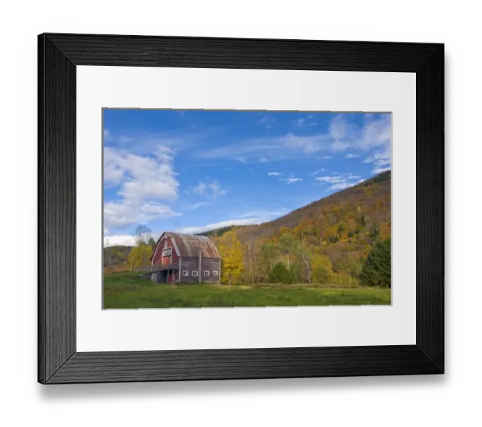 Framed Print : A barn in Vermonts Green Mountains. Hancock, Vermont Framed Print : A barn in Vermonts Green Mountains. Hancock, Vermont