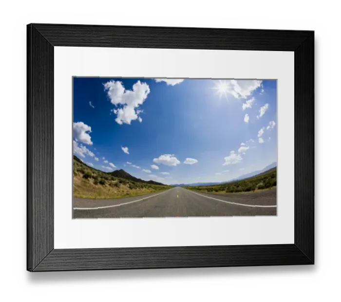 Framed Print : A two lane road extending into the distance of southwest Utah leading to the mountainous Framed Print : A two lane road extending into the distance of southwest Utah leading to the mountainous
