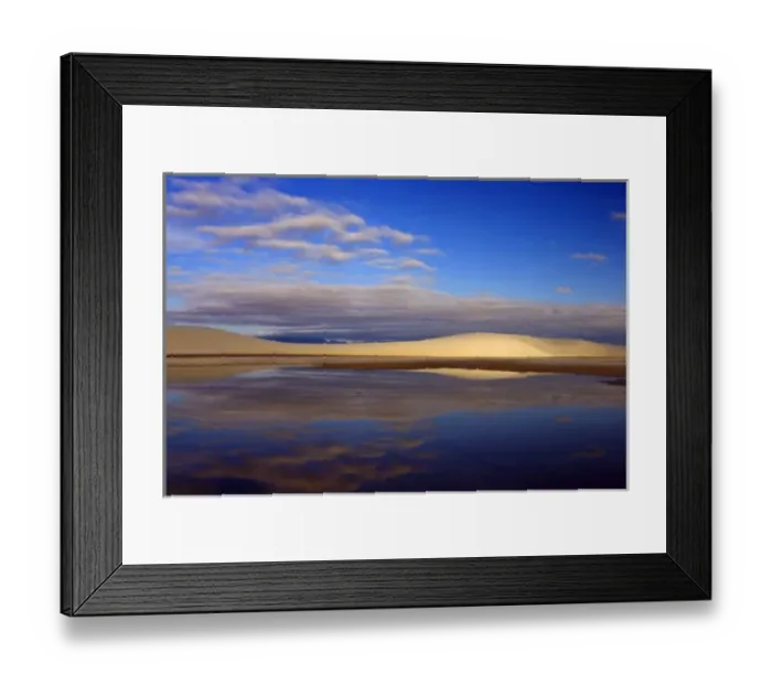 Framed Print : Early morning reflections of sand dunes at White Sands National Monument Framed Print : Early morning reflections of sand dunes at White Sands National Monument