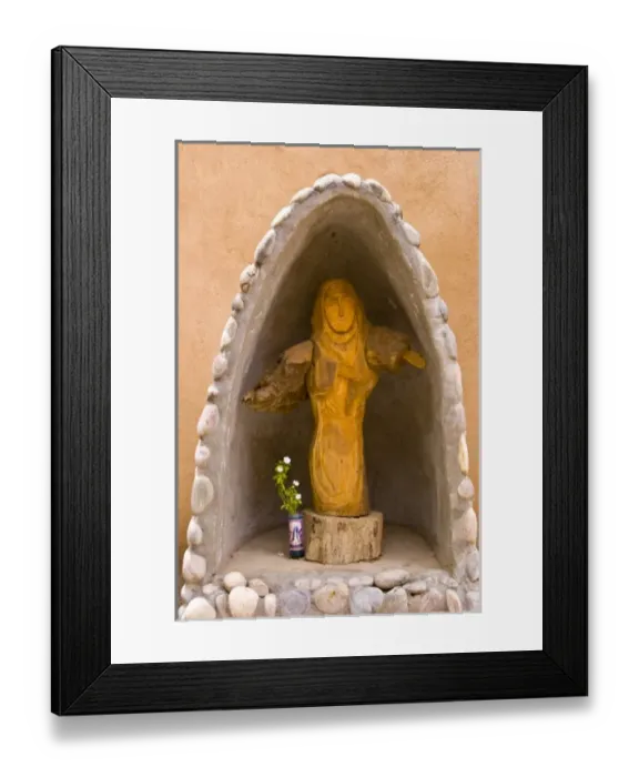 Framed Print : USA, New Mexico, Los Cerrillos. Religious statue in garden at St. Joseph Church Framed Print : USA, New Mexico, Los Cerrillos. Religious statue in garden at St. Joseph Church