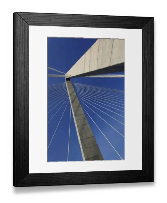 Framed Print : Suspension details of Arthur Ravenel Jr. Bridge, Charleston, South Carolina. Also