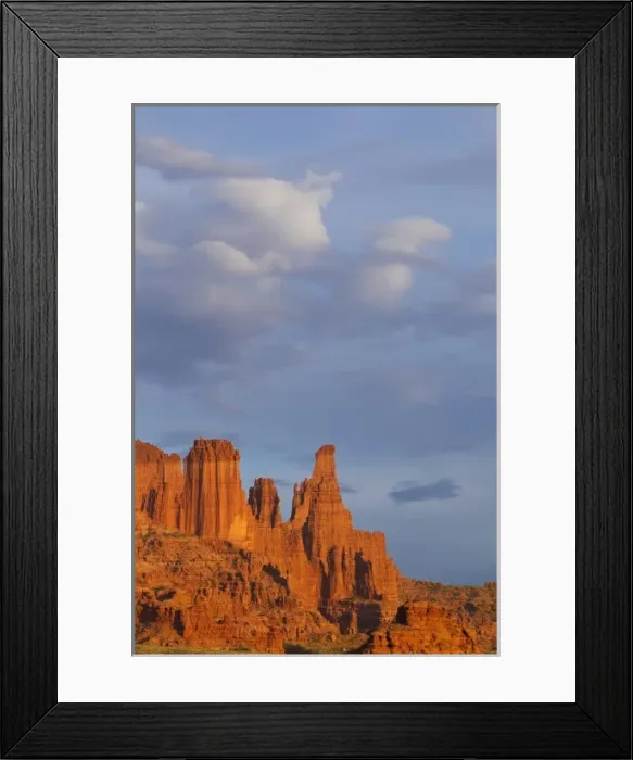 Framed Print : The Fisher Towers in evening light near Moab, Utah, USA