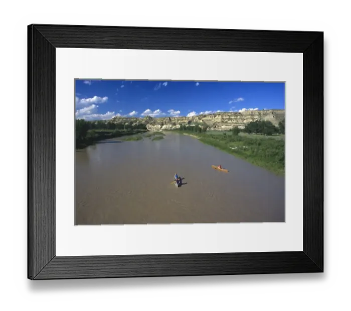 Framed Print : Canoeing on the Little Missouri River near Medora, North Dakota (MR) Framed Print : Canoeing on the Little Missouri River near Medora, North Dakota (MR)