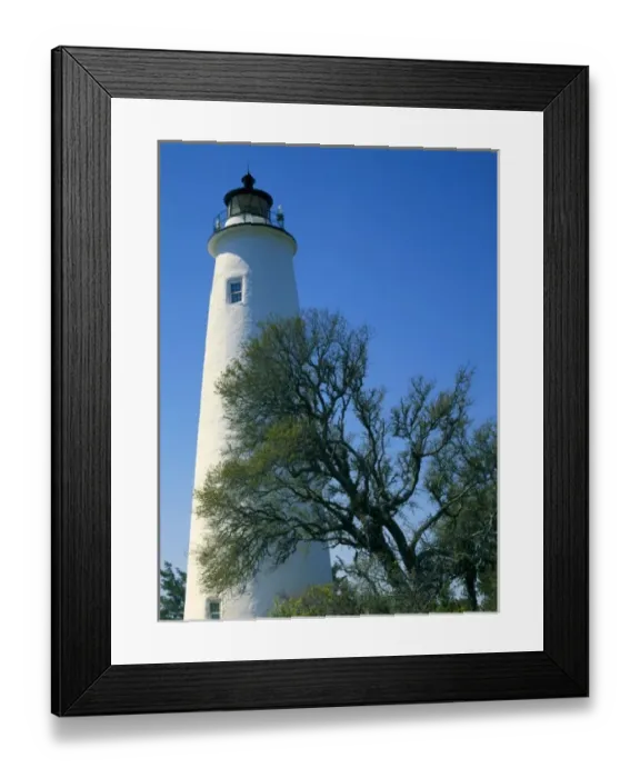 Framed Print : CAPE HATTERAS NATIONAL SEASHORE, NORTH CAROLINA. USA. Lighthouse on Ocracoke Island Framed Print : CAPE HATTERAS NATIONAL SEASHORE, NORTH CAROLINA. USA. Lighthouse on Ocracoke Island