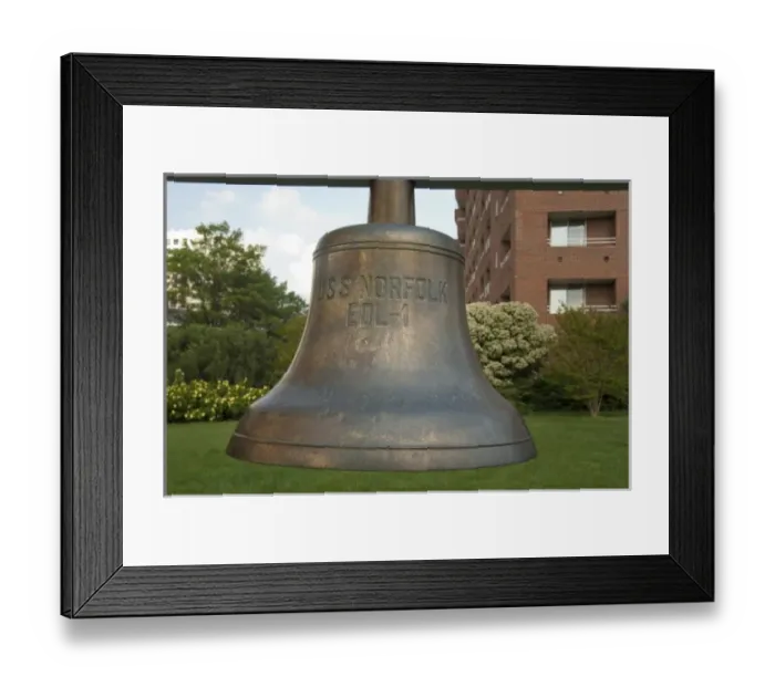 Framed Print : Virginia, Norfolk. USS Norfolk ships bell