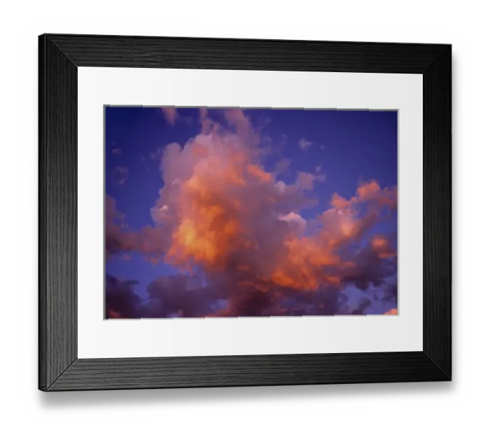 Framed Print : USA, Oregon, Bend. The sunset colors clouds pink in the Central Oregon sky